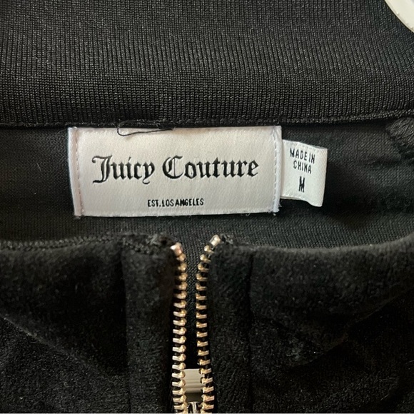 ⚫️ BOGO Juicy Couture black velvet girly sweater zip up size medium - Picture 5 of 10